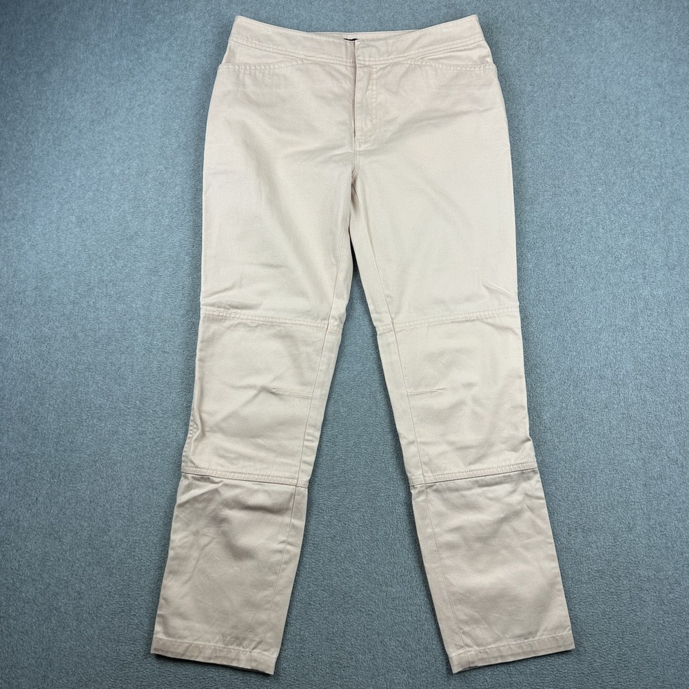 Kate Spade Saturday Pants Womens 0 Beige Straight Leg Stretch Casual Cotton‎